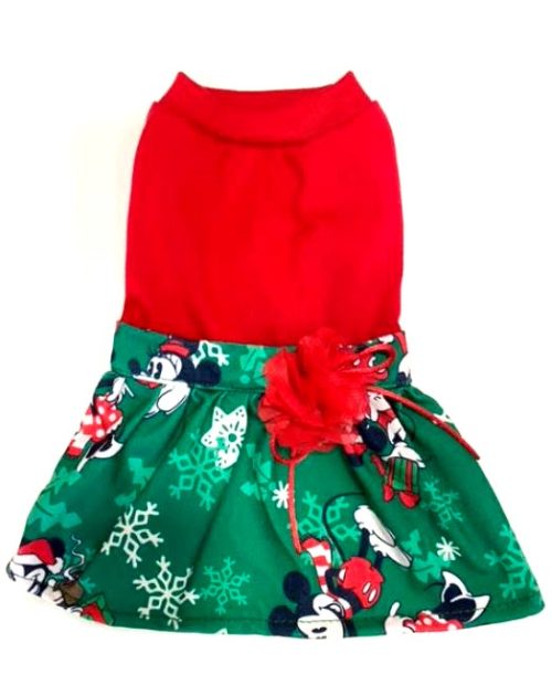 Vestido Navideño Ratón Verde para Perras