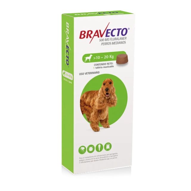 Bravecto 500mg 1Tab (10 a 20kg)