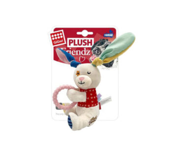 GiGwi Rabbit ‘Plush Friendz’ with Squeaker and TPR Ring