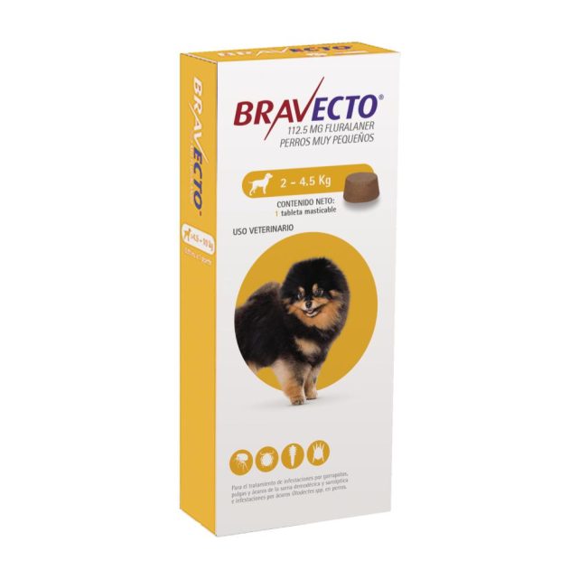 Bravecto 112.5mg 1Tab (2 a 4.5kg)