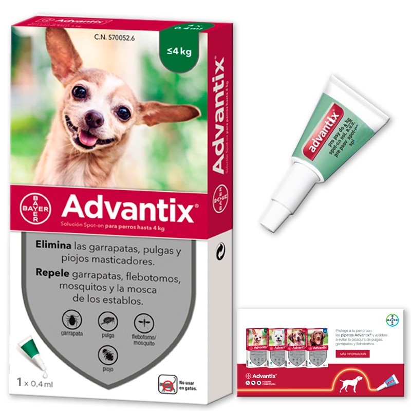 Advantix pipeta antipulga hasta 4kg